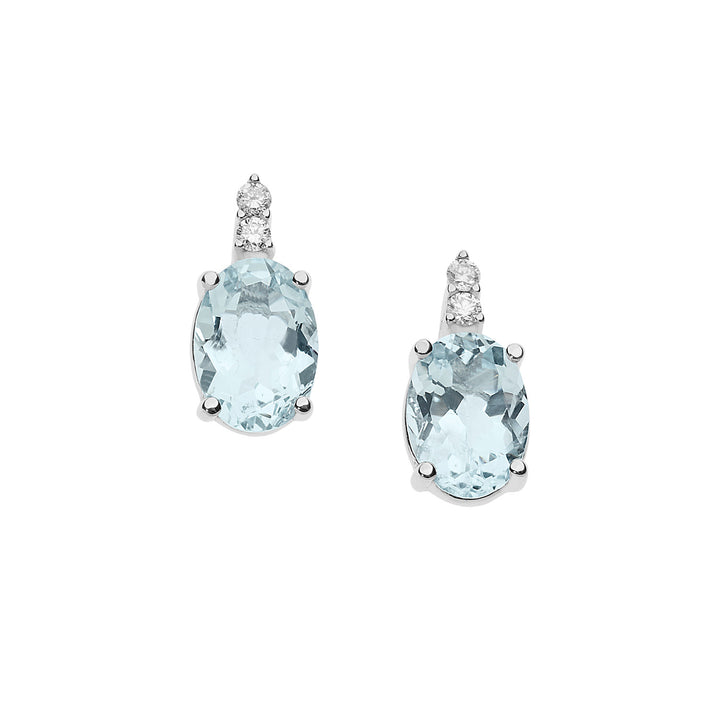 Comete-oorbellen in goud, diamanten en ovale aquamarijn ORQ231