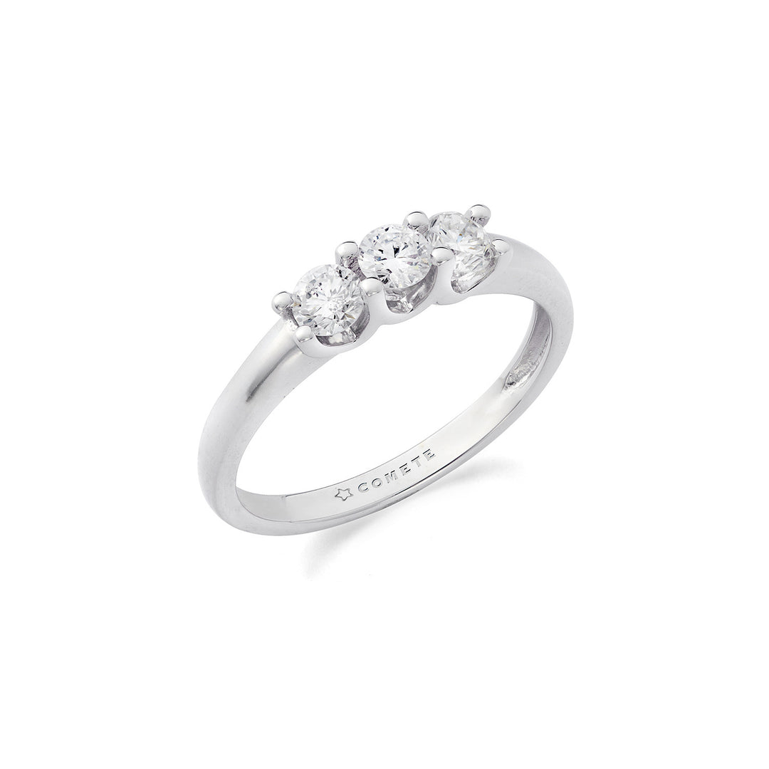 Comete-ring in 750‰ witgoud en diamanten ANB2739