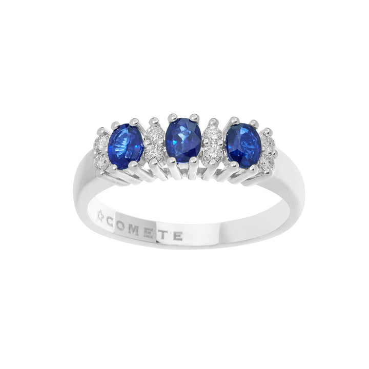 Comete gouden ring met diamanten en blauwe saffieren ANB 2559