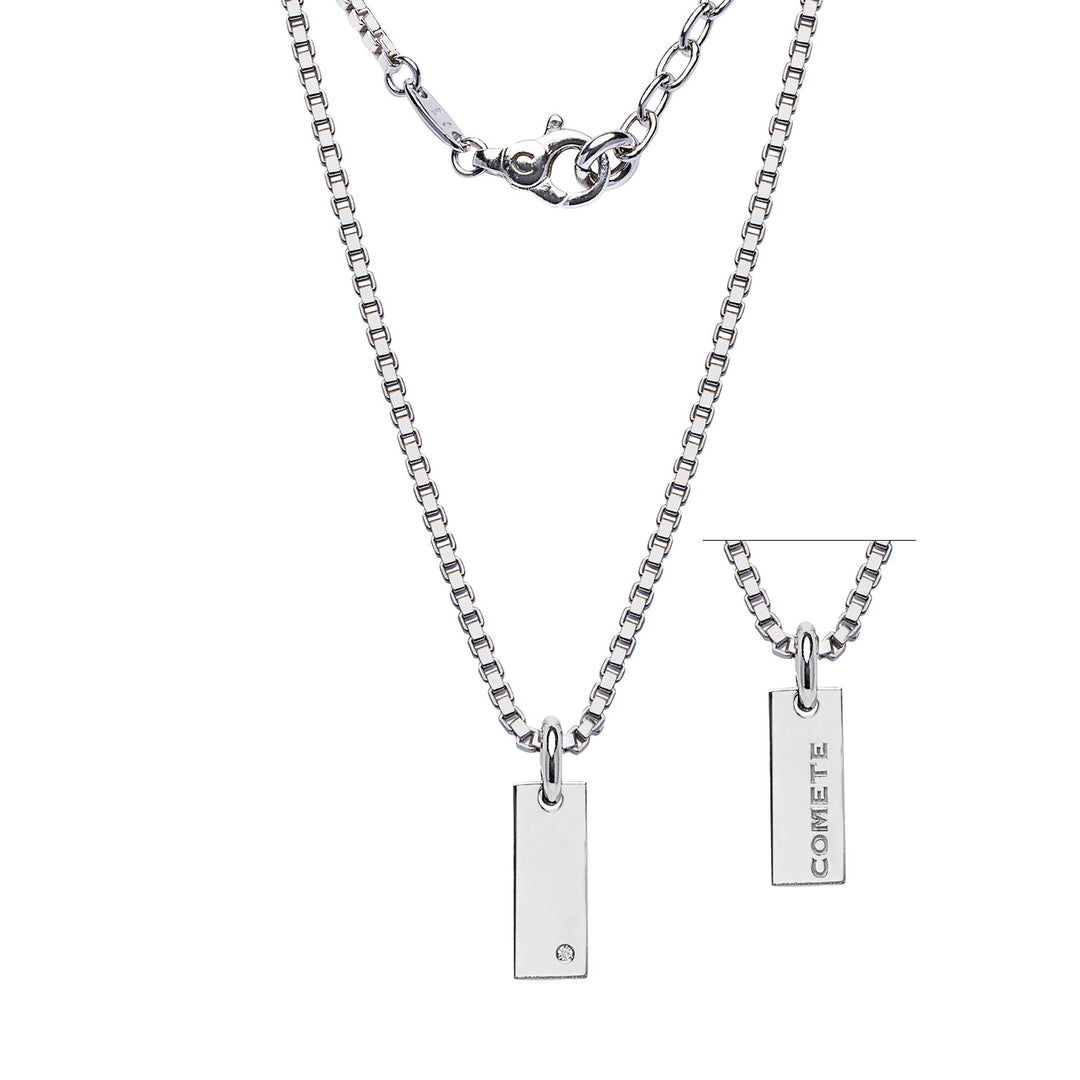 Comete ketting in zilver en witte diamant UGL747