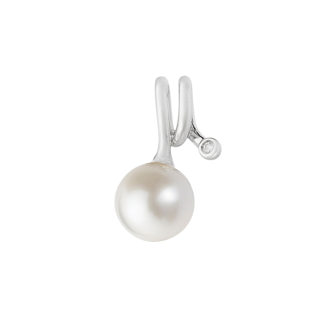 Pendentif Comète en or blanc 750‰, diamant blanc et perle de culture COP267