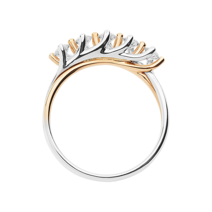 Comete-Ring aus Rosé- und Weißgold mit Diamanten ANB2660