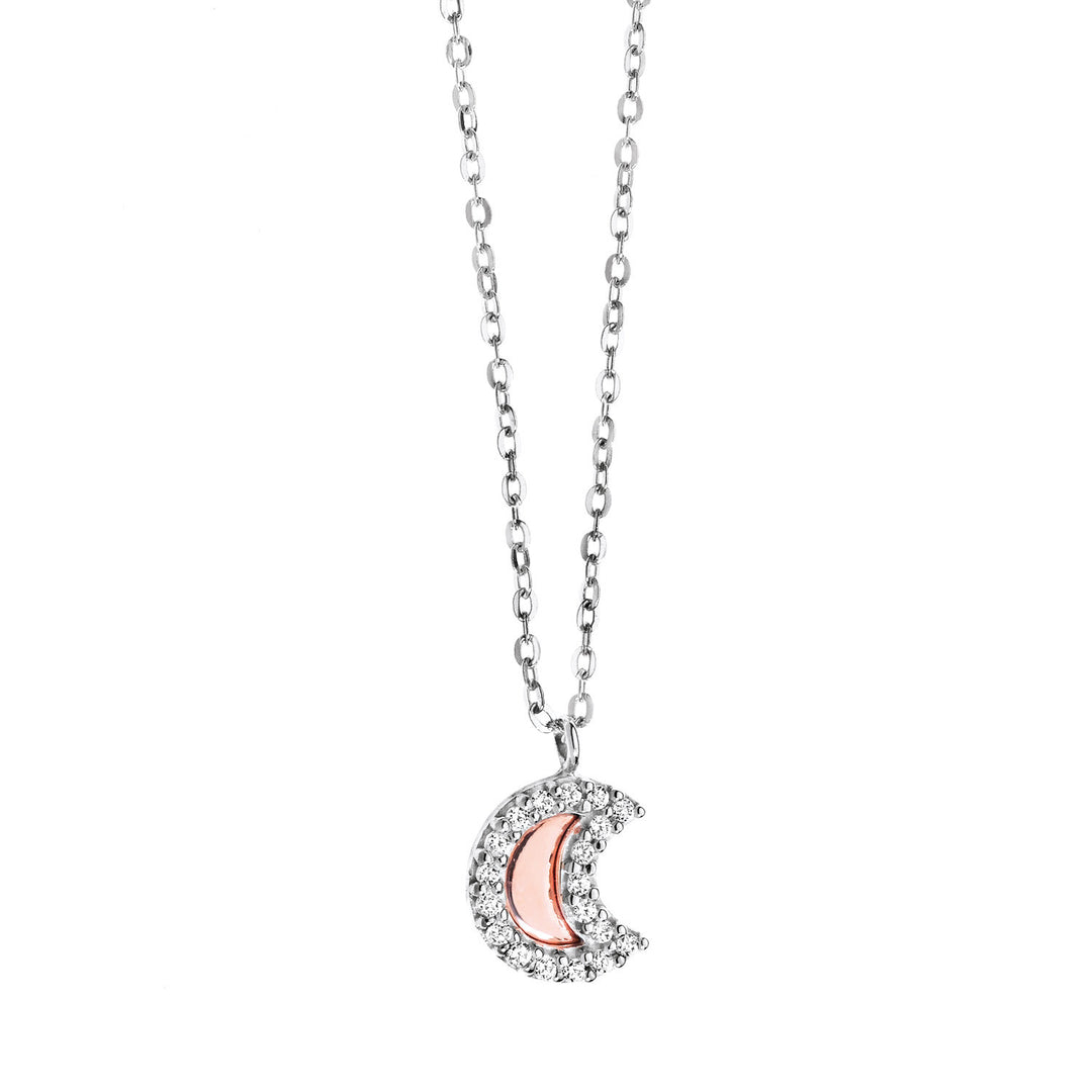Comete Luna Halskette in Weiß- und Roségold mit Diamanten GLB826