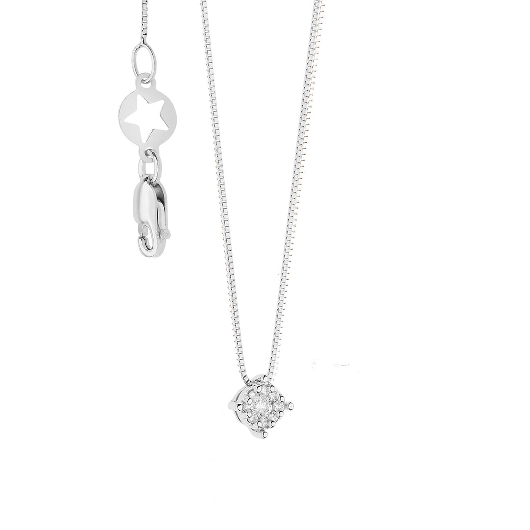 Comete ketting in goud, roze diamanten GLB1608