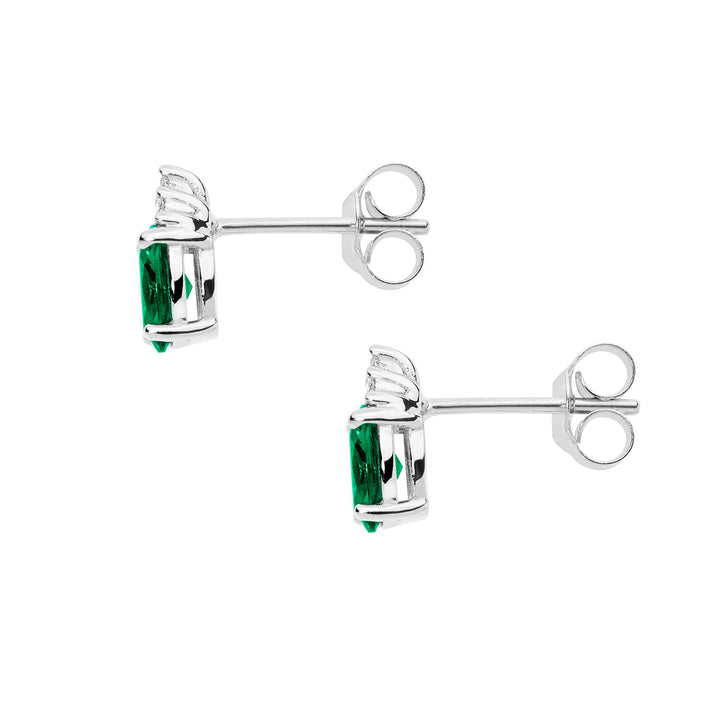 Comete-Ohrringe aus Gold, Diamanten und ovalem Smaragd ORB1071