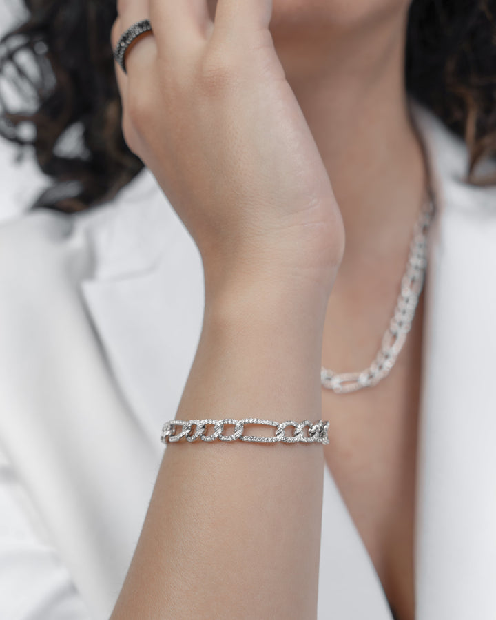 Bracelet Comete en argent 925‰ rhodié, zircons blancs UBR1290