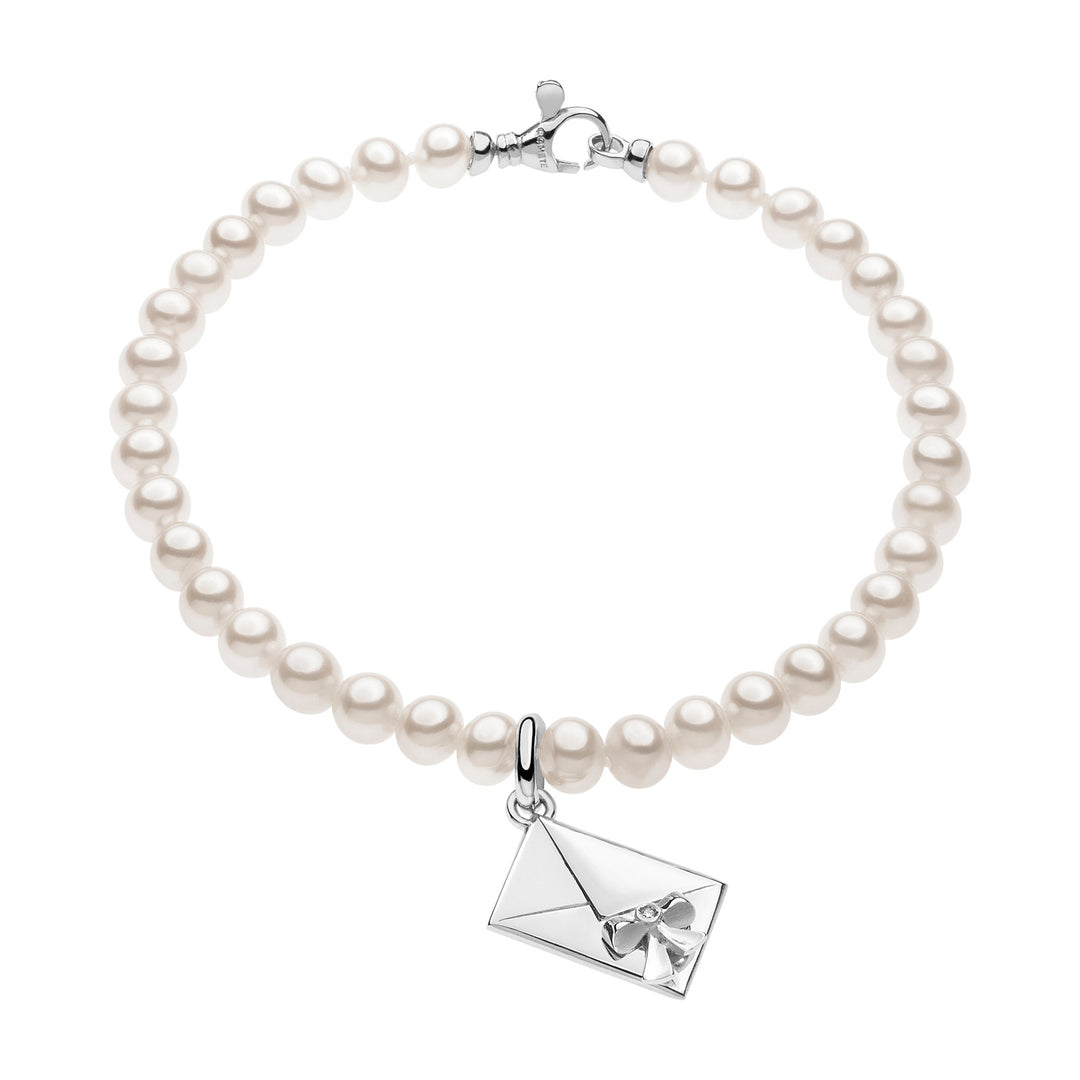 Comete Silberperlenarmband und Umschlag mit Schleife BRQ216