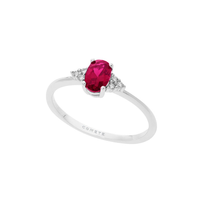 Comete-ring in goud, diamanten en ovale robijn ANB2653