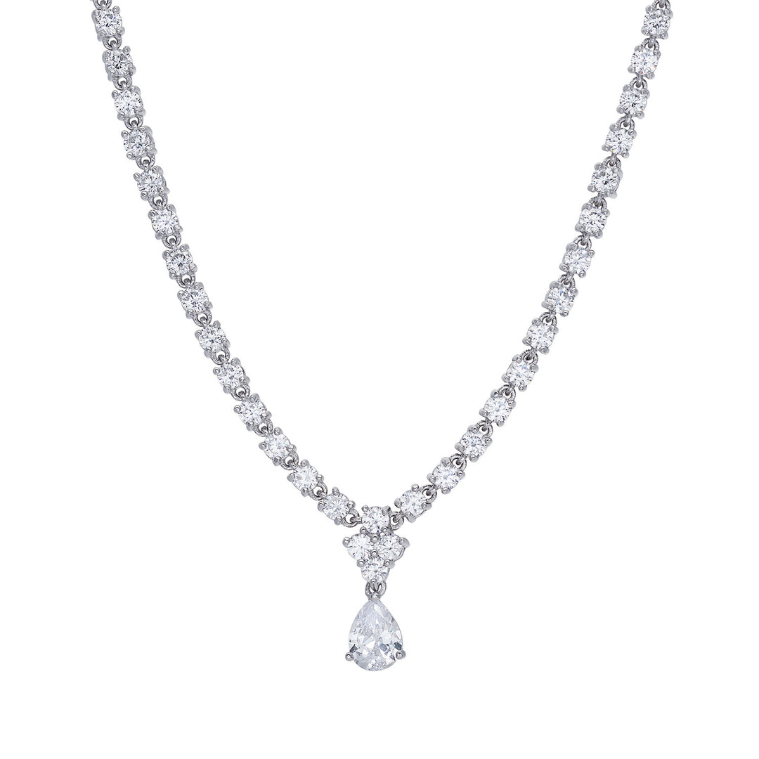 Comete-halsketting in 925‰ zilver en witte zirkonen GLA265