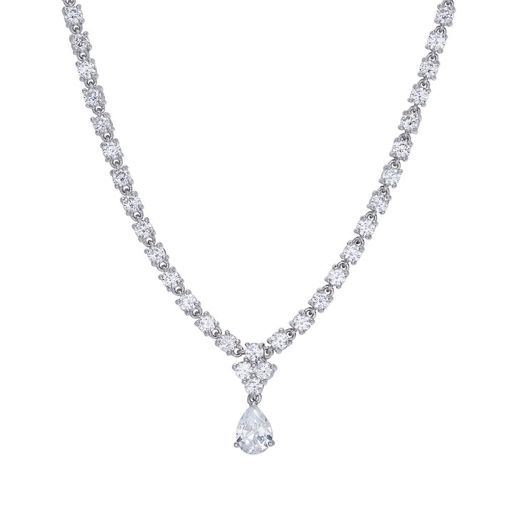 Comete-halsketting in 925‰ zilver en witte zirkonen GLA265