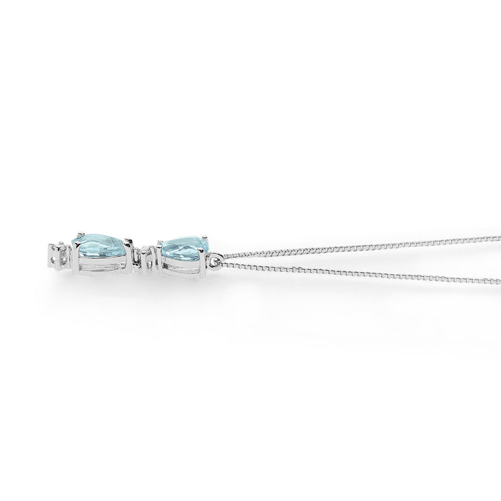 Comete-Halskette aus Gold, Diamanten und Aquamarin-Tropfen GLQ299