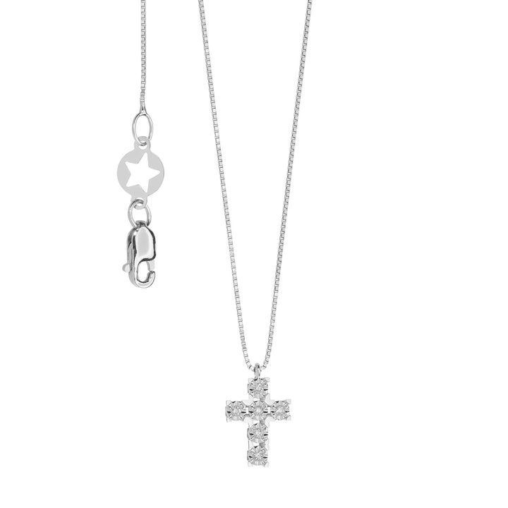 Comete gouden en diamanten kruisketting GLB1555
