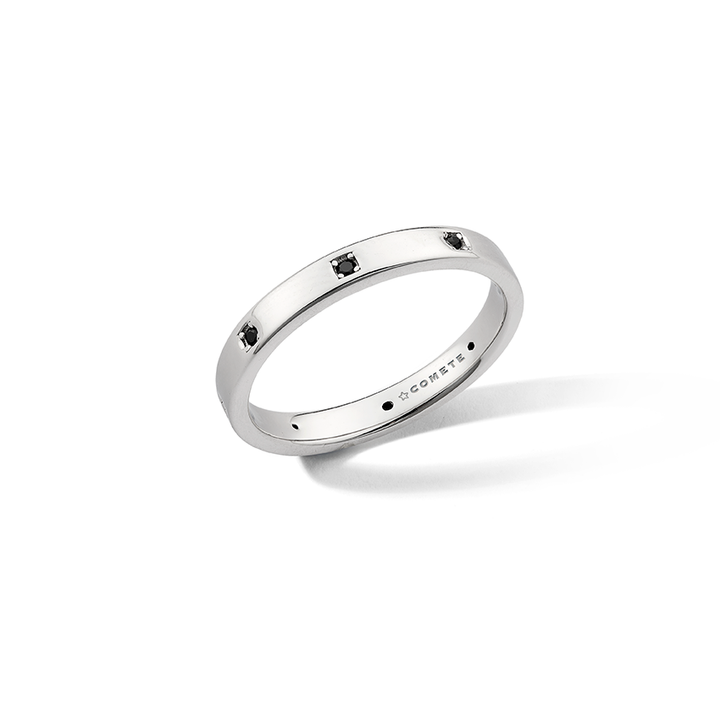 Bague Comete en argent 925‰ rhodié, zircons noirs UAN132M11