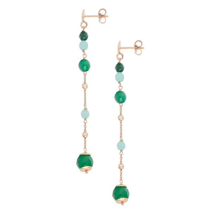 Comete-Ohrringe aus 925‰ Silber mit farbigem Achat, Jade und Quarz ORA220