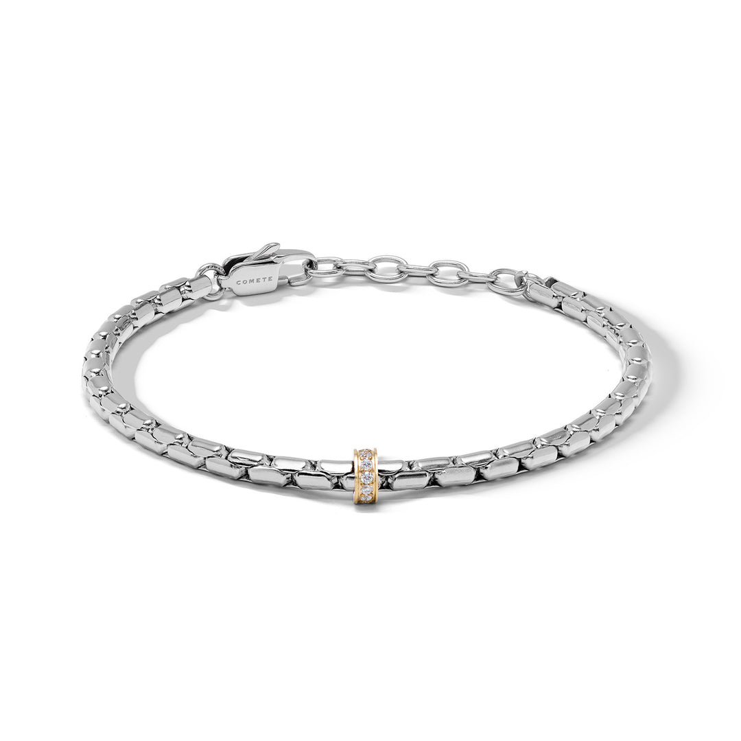 Bracelet Comete Acier avec PVD jaune et zircons blancs UBR1350