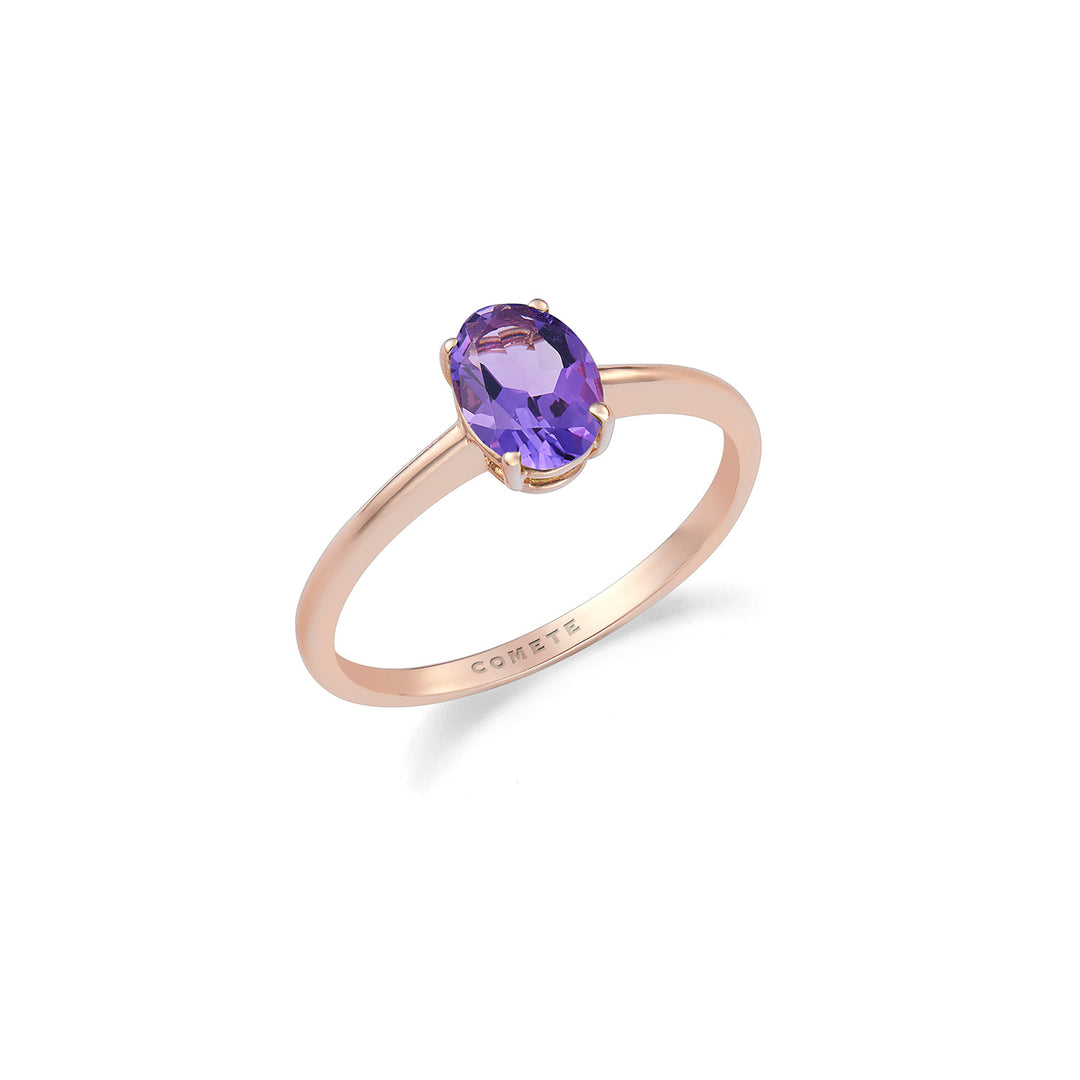 Comete-Ring aus 750‰ Roségold und ovalem Amethyst ANB2697