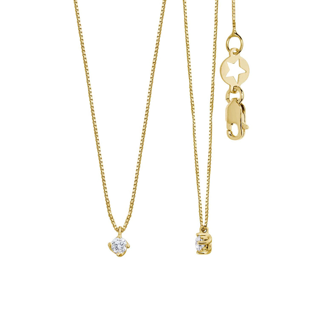 Comete-Halskette aus 750‰ Gelbgold mit weißem Diamant GLB1686G