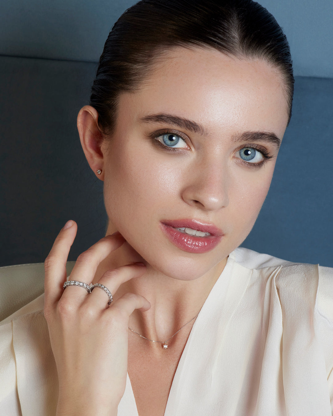 Comete-ring in 750‰ witgoud en diamanten ANB2682