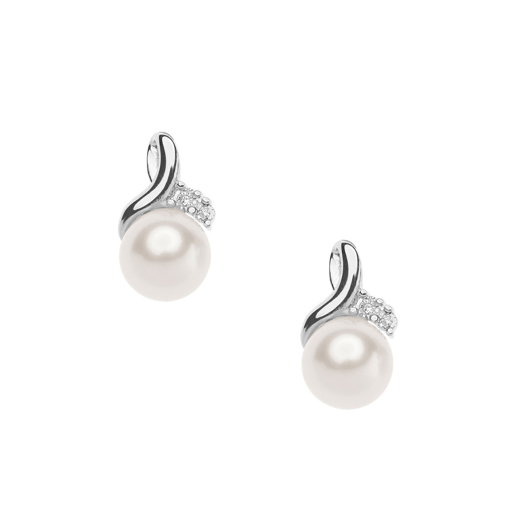 Comete Goldohrringe mit Perlen und Diamanten ORP742