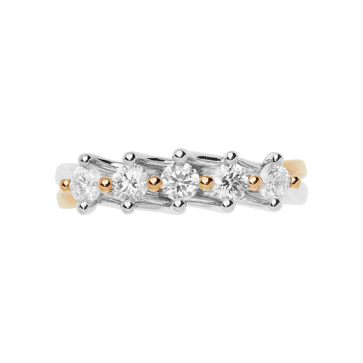 Comete Ring in roze en wit goud met diamanten ANB2658