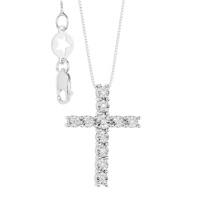 Comete kruisketting in goud en diamanten GLB1630