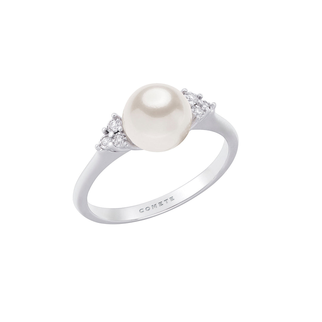 Comete-Perlenring aus 750 ‰ Gold und Diamanten ANP414