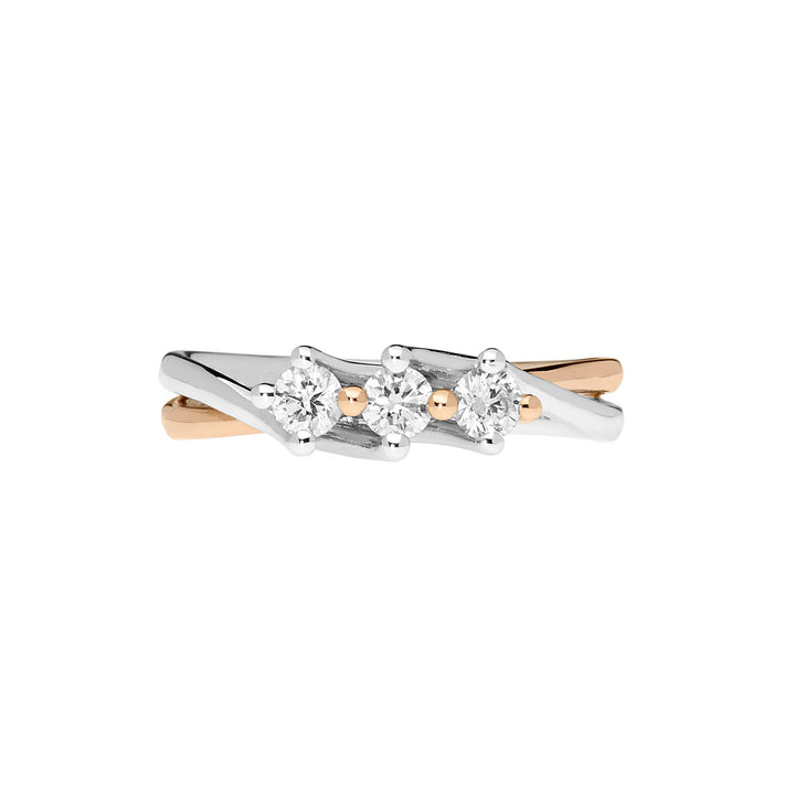 Comete Trilogy Tweekleurig in goud en diamant ANB2578