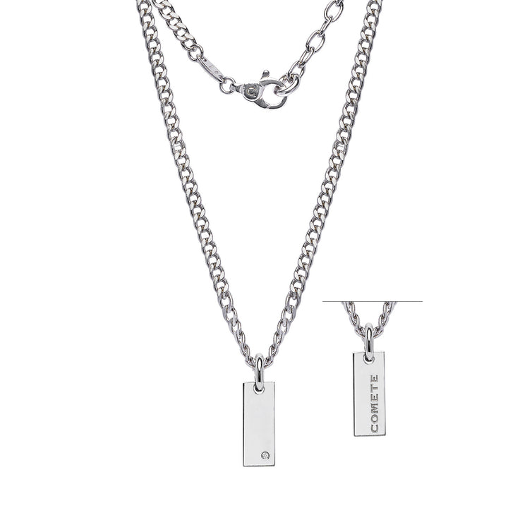 Comete-Halskette aus Silber und weißem Diamant UGL748