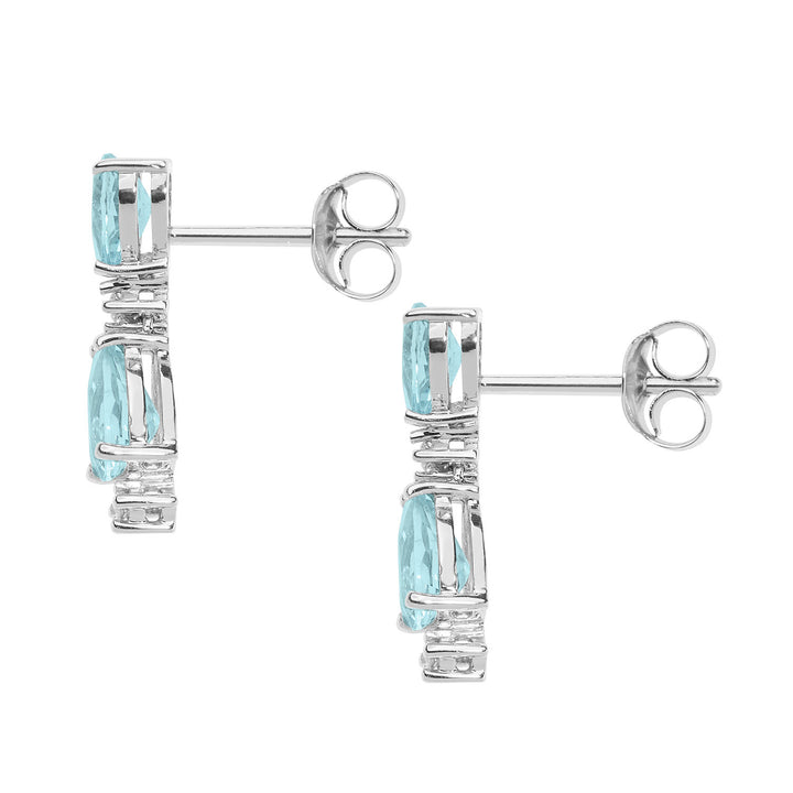 Comete-Goldohrringe mit Diamanten und Aquamarin-Tropfen ORQ262