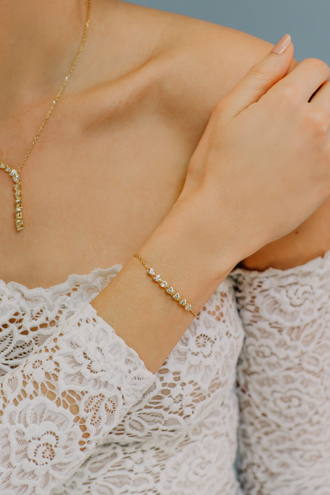 Comete hartenarmband in gedegradeerd zilver BRA235