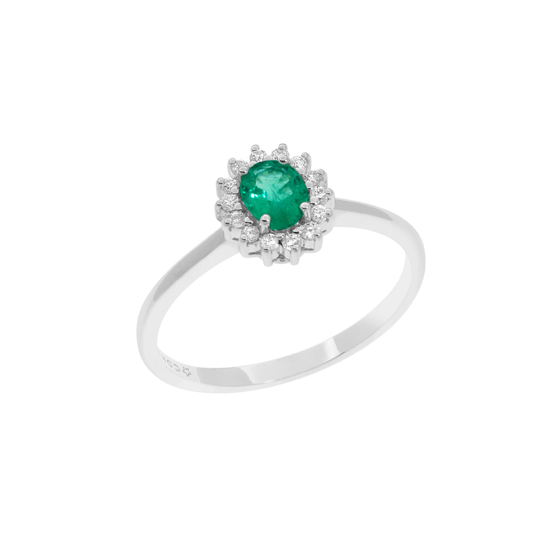 Comete-ring in goud, diamanten en ovale smaragd ANB2574S3