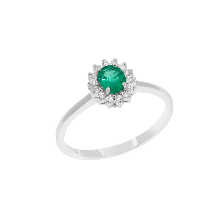 Comete-ring in goud, diamanten en ovale smaragd ANB2574S3