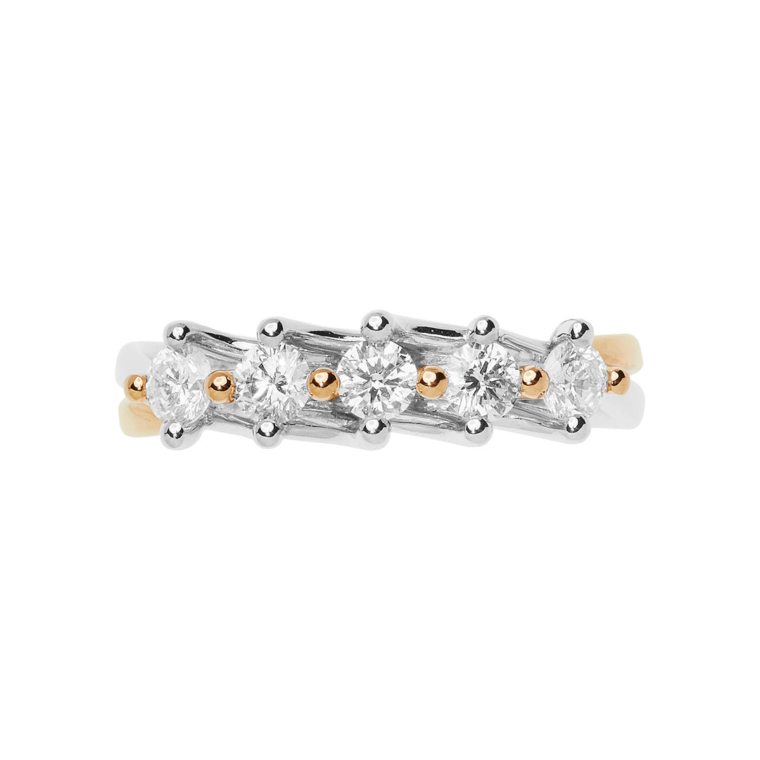 Comete-Ring aus Rosé- und Weißgold mit Diamanten ANB2660