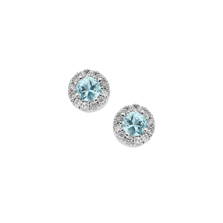 Comete-oorbellen in goud, diamanten en rond aquamarijn ORQ226