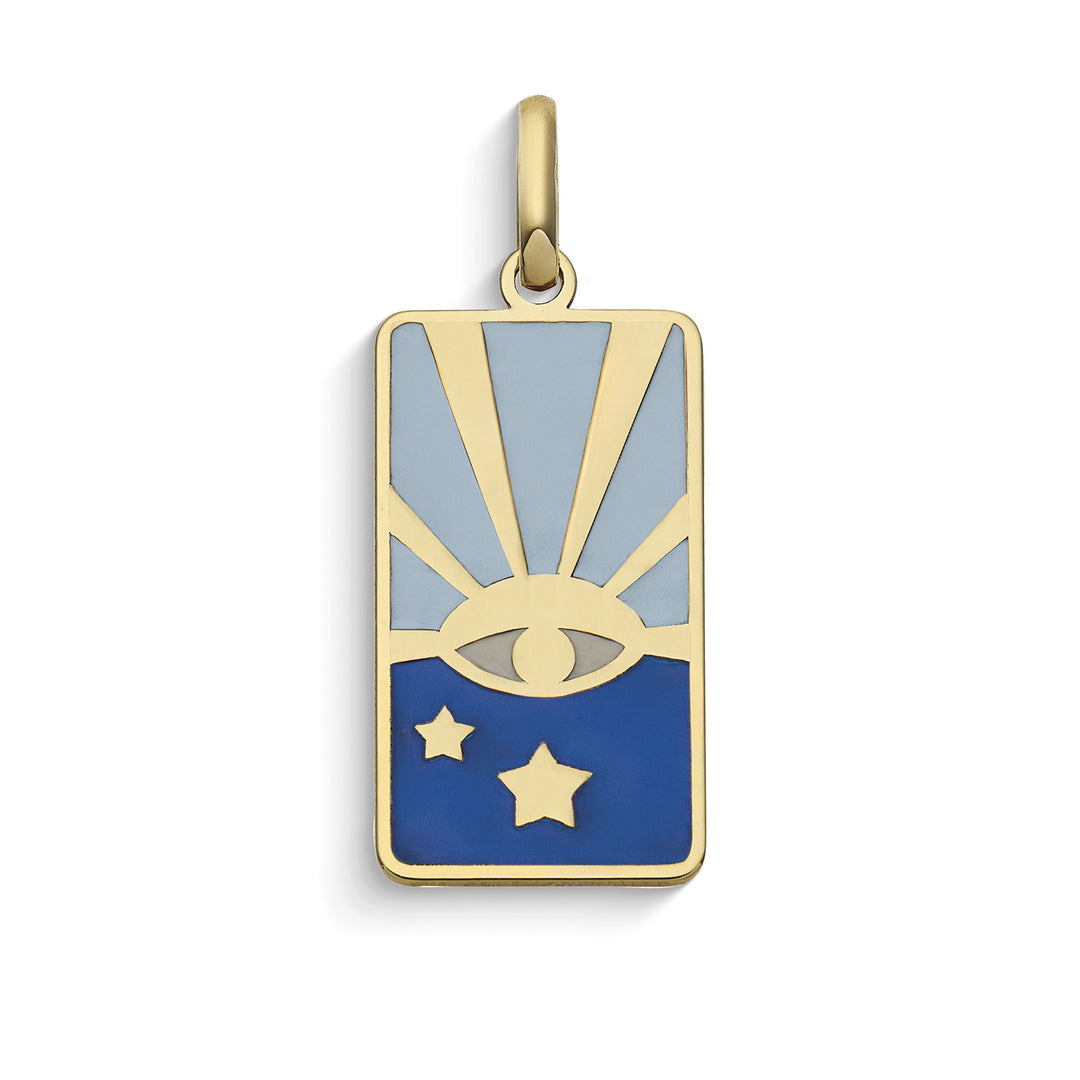 Pendentif Comètes Awareness en or jaune 375‰ et émail KCOB021