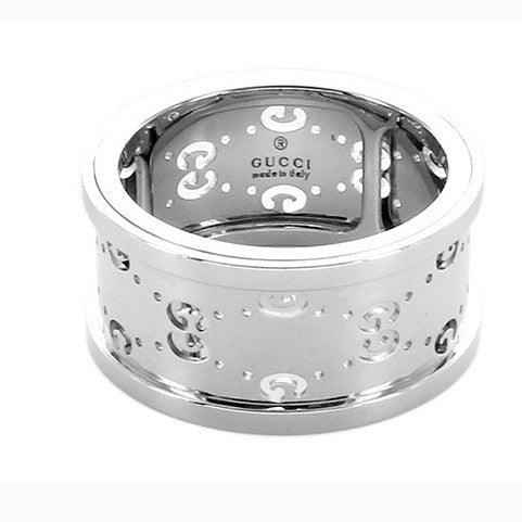 Gucci Icon Twirl GG ring 18kt white gold size 13 201985 J8500 9000
