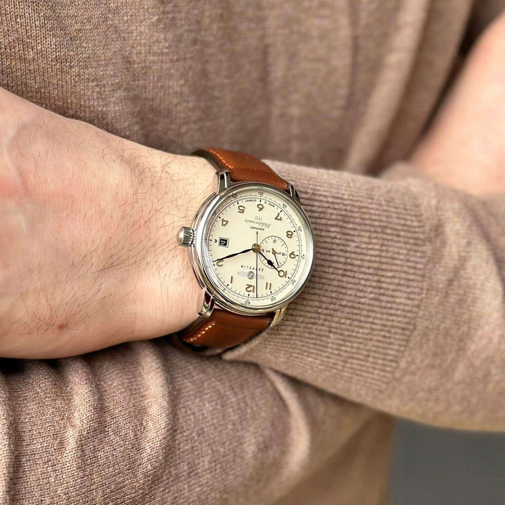Zeppelin LZ121 Mediterranèe 24ore 40mm beige automatisch staal 9668-5