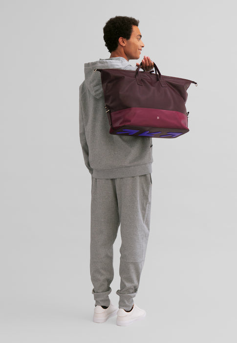 DUDU Sac de voyage en cuir pour hommes et femmes, sac de week-end avec deux poignées, bagage à main ou sac à bandoulière 28 litres avec fermeture éclair