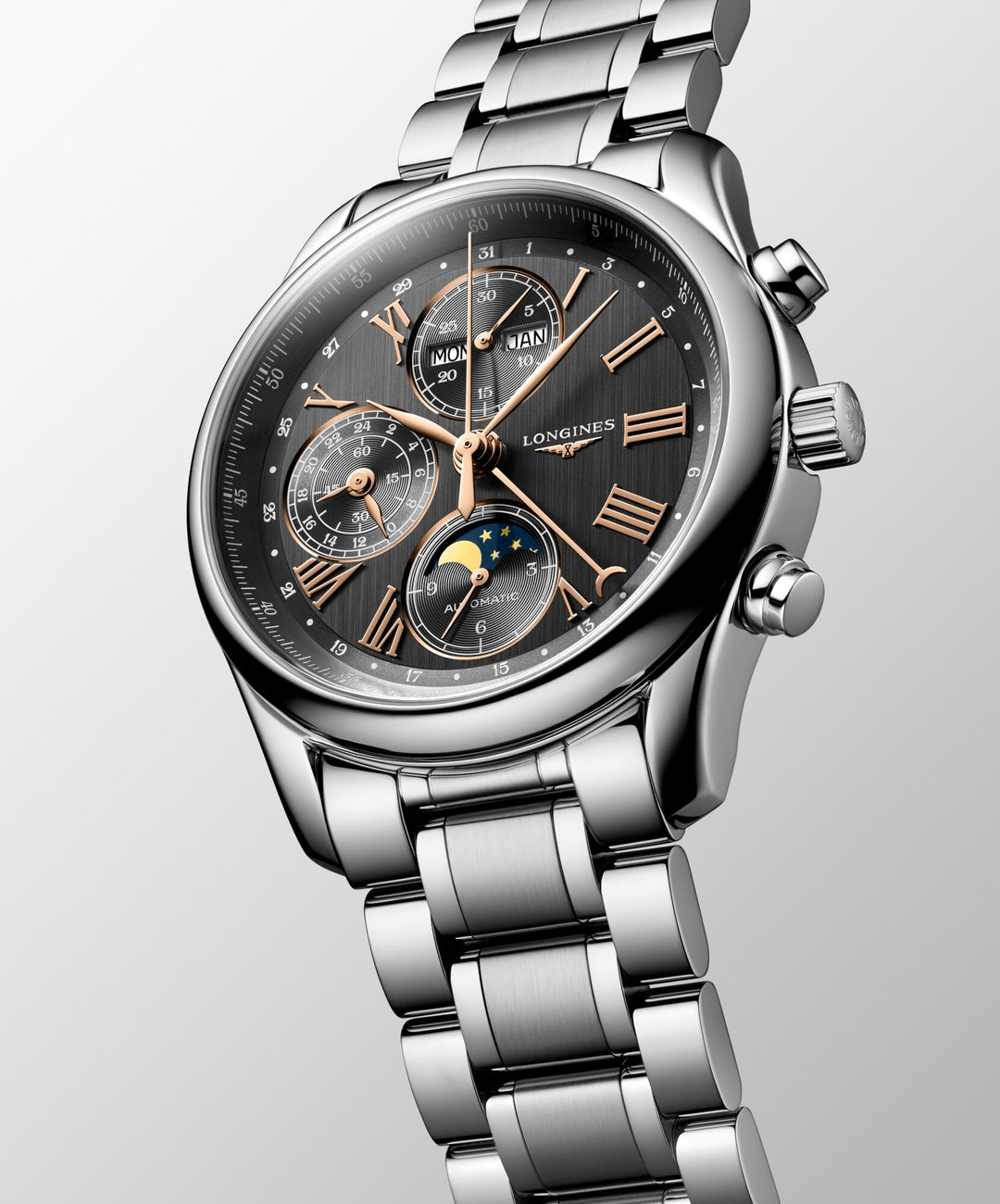 LONGINES – DE LONGINES MASTER COLLECTIE CHRONO MOONPHASE – L2.673.4.61.6