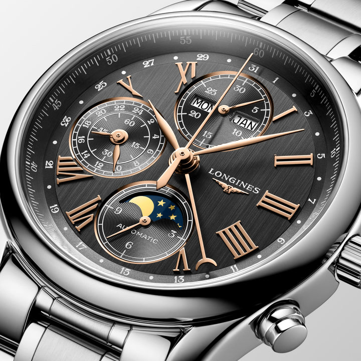 LONGINES – DE LONGINES MASTER COLLECTIE CHRONO MOONPHASE – L2.673.4.61.6