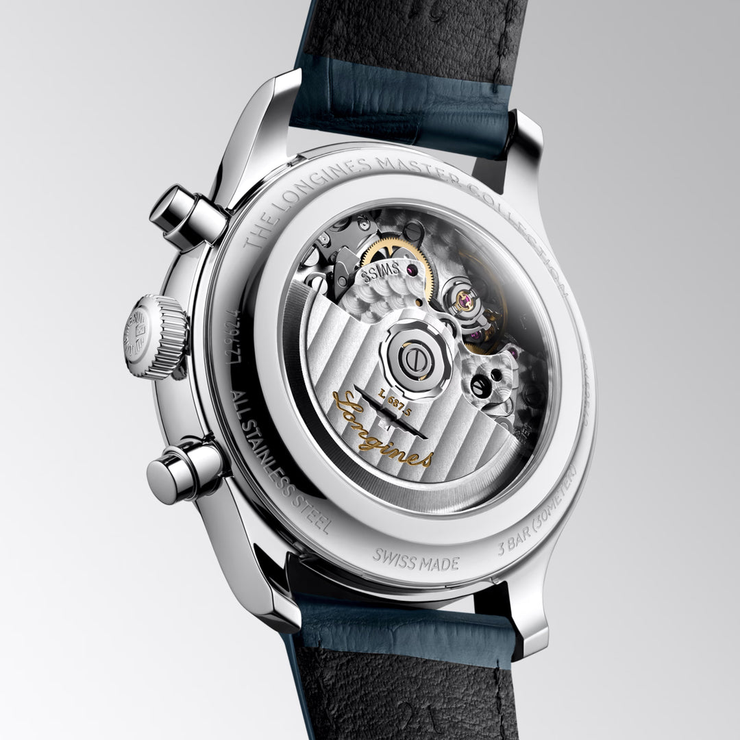 Montre Longines Master Collection Chrono Moonphase 41mm argent automatique acier L2.962.4.73.2