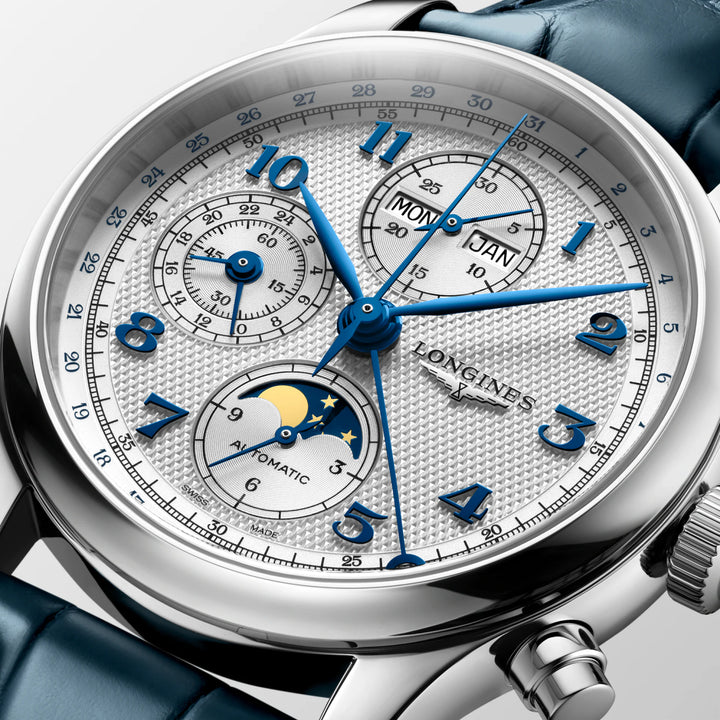 Montre Longines Master Collection Chrono Moonphase 41mm argent automatique acier L2.962.4.73.2