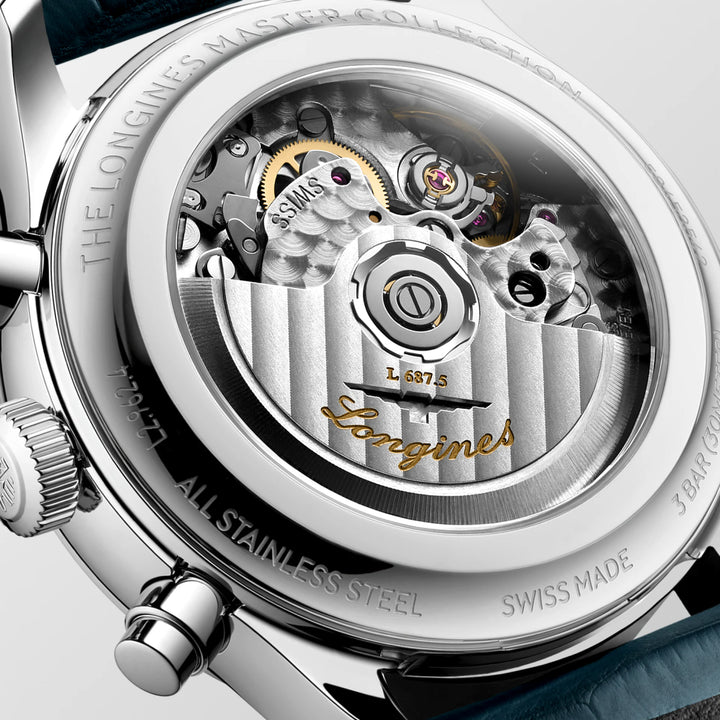 Montre Longines Master Collection Chrono Moonphase 41mm argent automatique acier L2.962.4.73.2