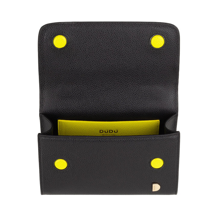 DUDU Petit Sac Femme en Cuir Véritable Fabriqué en Italie, Sac à Main et Sac Bandoulière, Cuir Pleine Fleur ou Daim - Mini Sac avec Bandoulière Ajustable et Amovible, Rabat avec Fermeture Magnétique