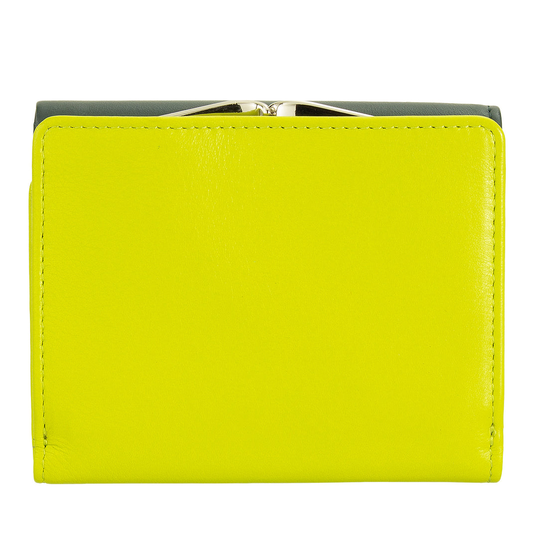 DUDU Petit Portefeuille Femme en Cuir RFID avec Porte-Monnaie Compact Click Clac et 6 Porte-Cartes