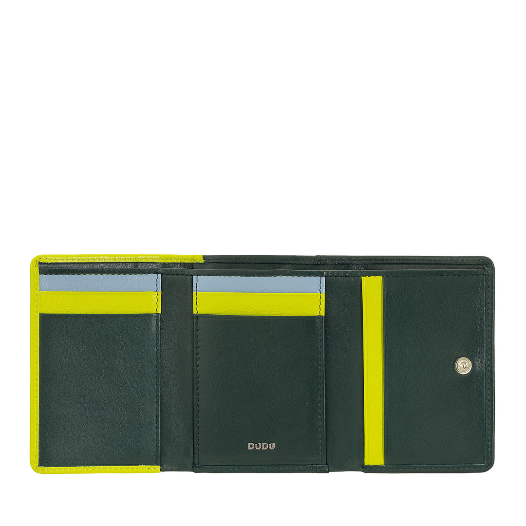 DUDU Petit Portefeuille Femme en Cuir RFID avec Porte-Monnaie Compact Click Clac et 6 Porte-Cartes