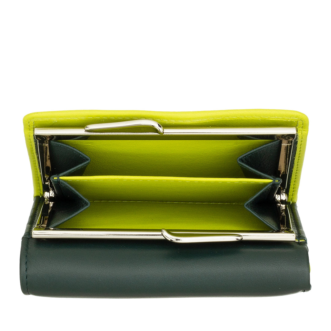 DUDU Petit Portefeuille Femme en Cuir RFID avec Porte-Monnaie Compact Click Clac et 6 Porte-Cartes