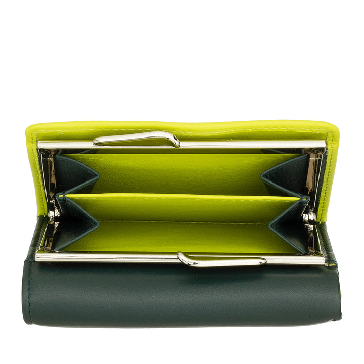 DUDU Petit Portefeuille Femme en Cuir RFID avec Porte-Monnaie Compact Click Clac et 6 Porte-Cartes