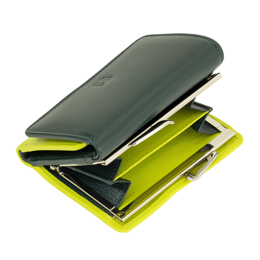 DUDU Petit Portefeuille Femme en Cuir RFID avec Porte-Monnaie Compact Click Clac et 6 Porte-Cartes