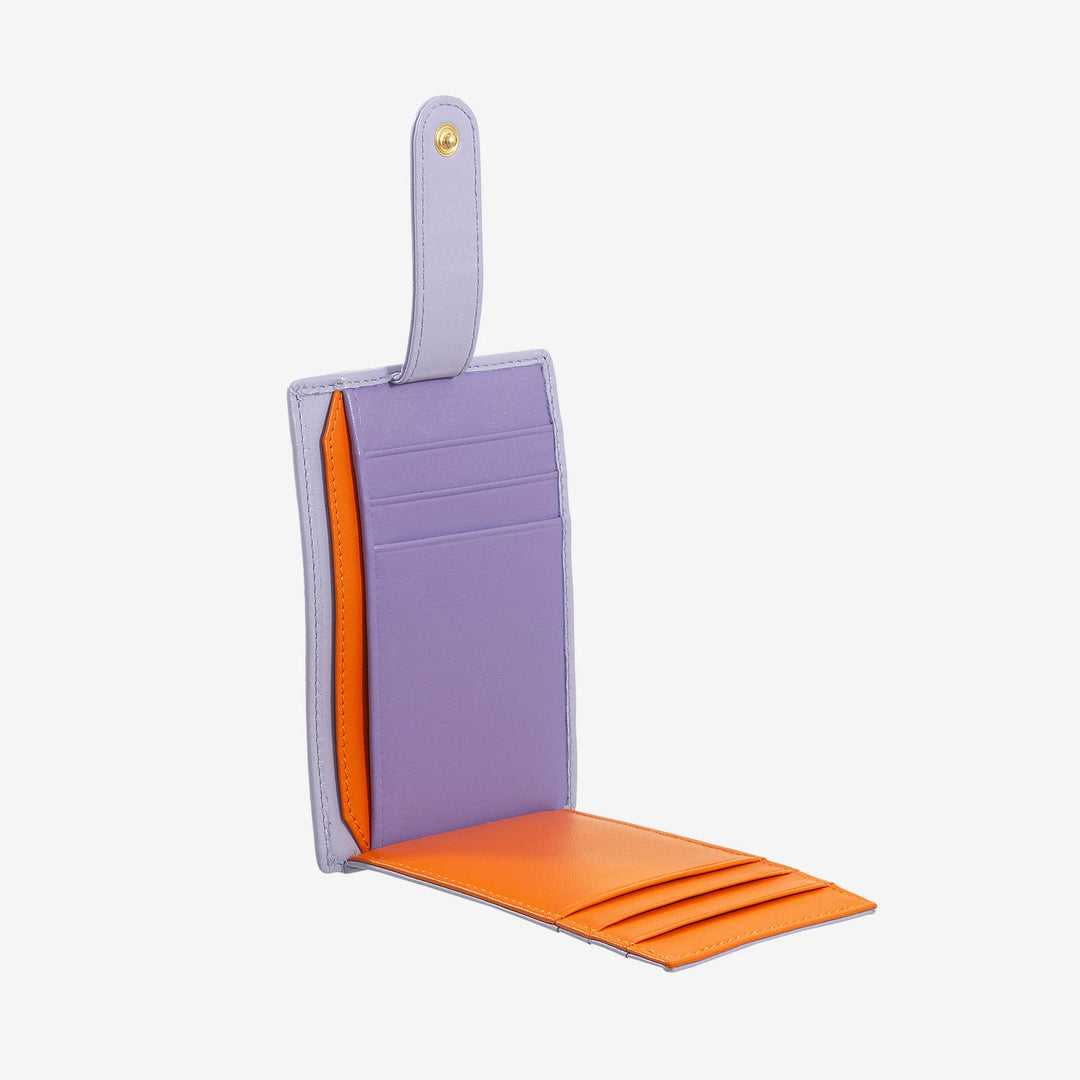 DUDU Slanke veelkleurige lederen creditcardhouder voor heren en dames met 9 slots en veiligheidssluiting
